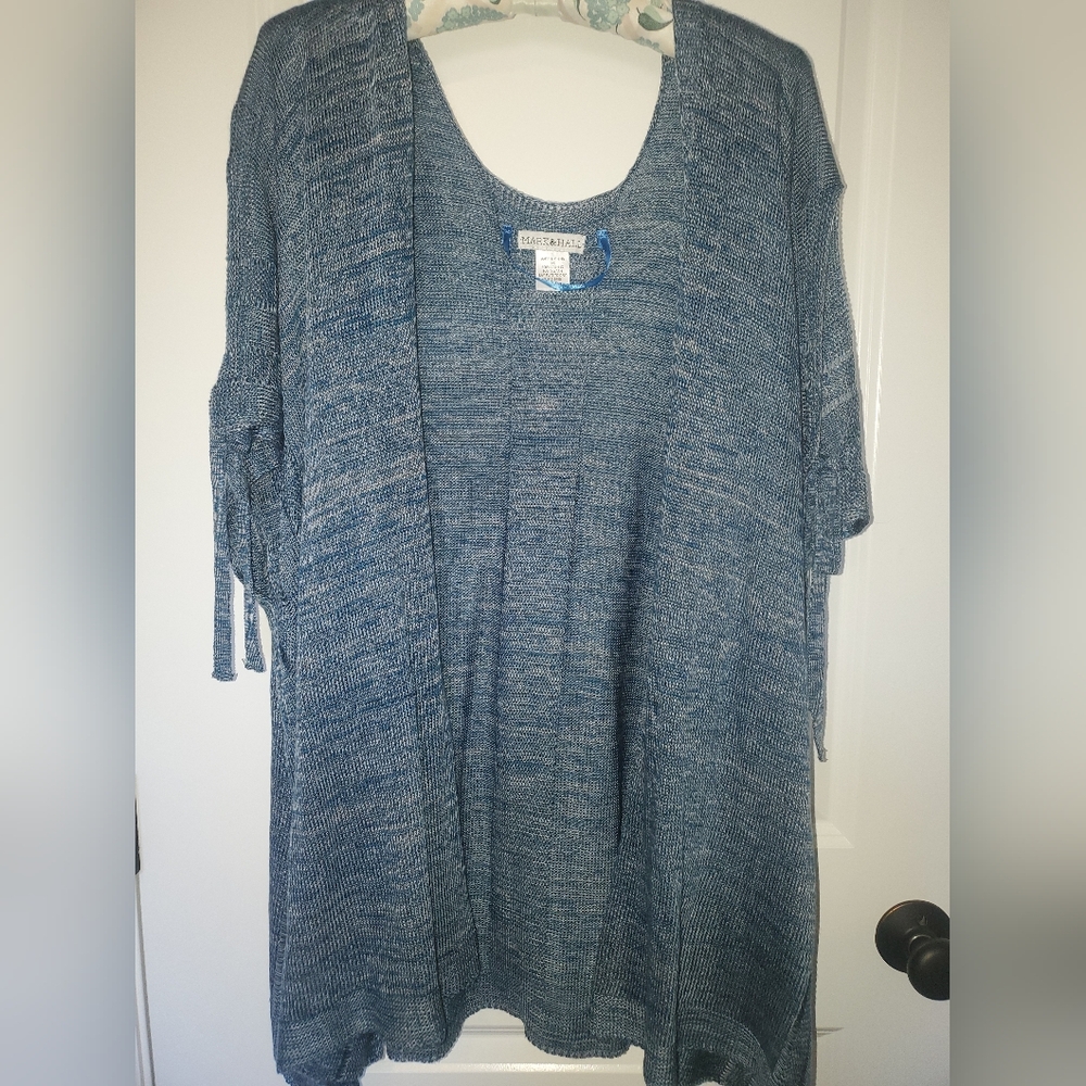 Mark & Hall blue poncho sweater OS